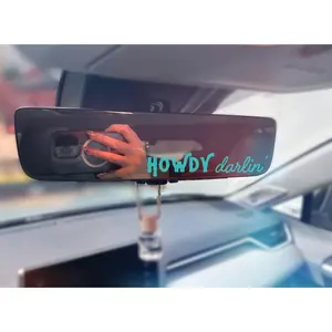 Howdy Darlin Decal, Rear View Mirror Accessories, Mirror Decal, Holographic Car Decal, Western Car Accessory, Funny, Mini, Affirmation, Cute