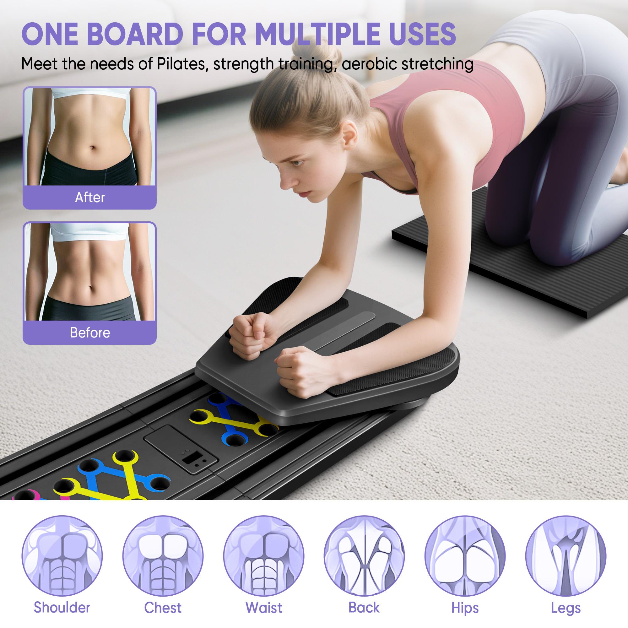 Pilates Reformer, Home Pilates Reformer Exercise Machine, Multifunctional Abdominal Board, Portable Foldable Abs Training Equipment, Women’s Pilates Core Workout Equipment