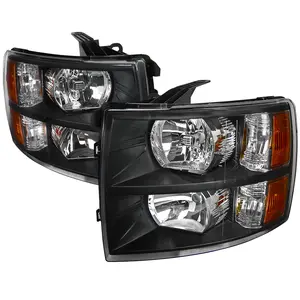 2007-2013 Chevrolet Silverado 1500/ 2007-2014 Silverado 2500HD 3500HD Factory Style Headlights (Matte Black Housing/Clear Lens)