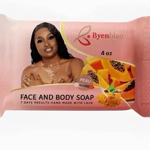 Byenblan Papaya Face & Body Soap – Gentle Cleansing Bar 4oz for Brightening & Smooth Skin – Hand Made with Love