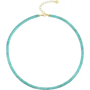 Gemstone Beaded Choker Necklace for Women Boho Turquoise/Cultured Freshwater Pearls/Garnet/Amazonite Jewelry