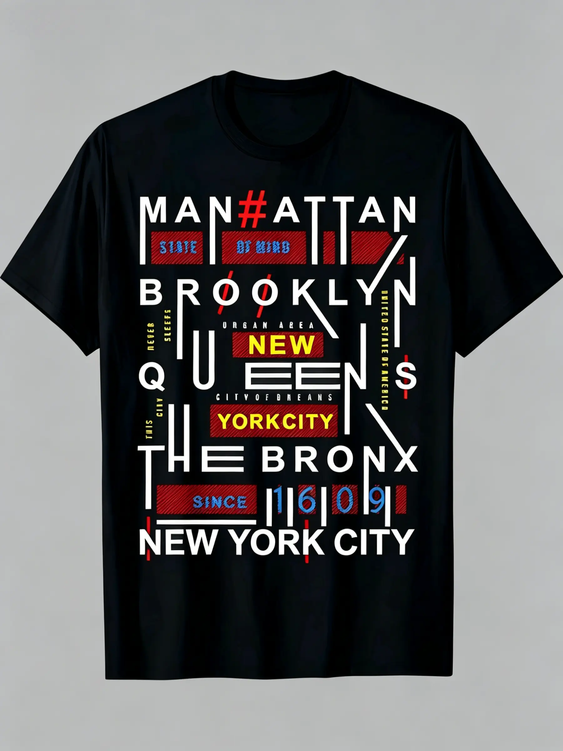 Men's & Women's NYC 5 Boroughs Graphic T-Shirt - Vintage New York City Design, Soft Breathable Cotton Crew Neck Short Sleeve Top, Casual Birthday Gift, Hip Hop Streetwear, Machine Washable, Denim Jackets Compatible All-Season Wear