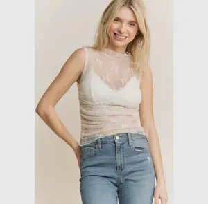 Mesh Lace Sleeveless Top