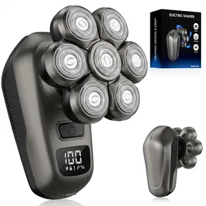 7D Head Shaver for Bald Men, Coklean 1400mAh Detachable Electric Shavers Rechargeable Rotary Shaver with LED Display & 8500RPM Motor IPX6 Waterproof Dry/Wet Electric Razor, Gift for Dad Husband