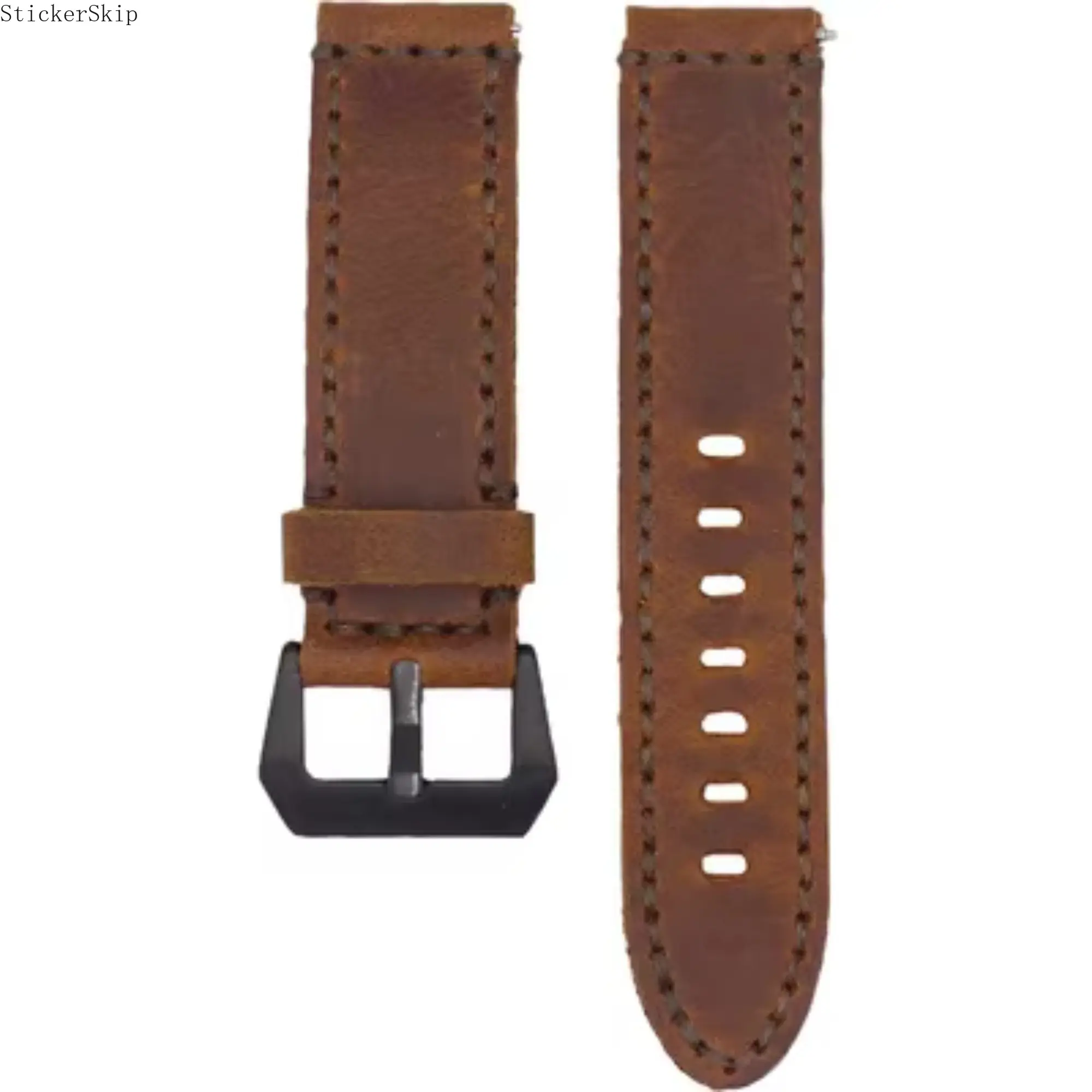 2026 New Retro Handmade Leather Watch Strap, 22mm Replacement Wristband, Vintage Soft Durable Band Compatible with watch, Breathable Comfortable Watch Accessory for Men Daily Business & Outdoor Wear
