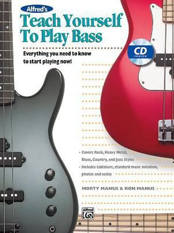 USED Book - Alfred's Teach Yourself to Play Bass: Everything You Need to Know to Start Playing Now!, Book & CD (Teach Yourself Series) by Morton Manus (Paperback) - english