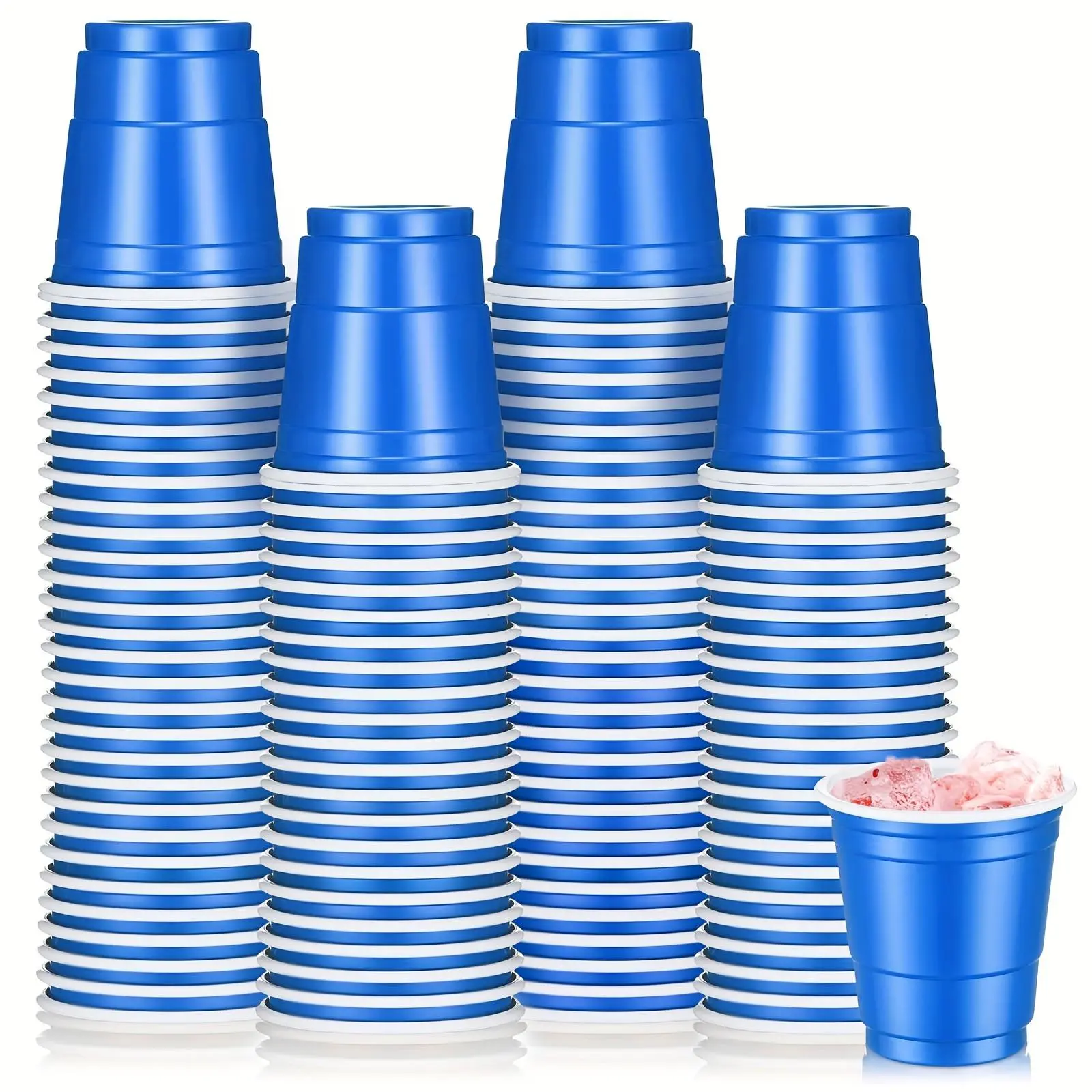 100 Pack 2 Oz Durable Plastic Shot Glasses, Mini Disposable Party Cups, Bulk Plastic Cups, Beverage Cups, Drinking Cups, Party Supplies, Ideal for Weddings, Graduation Parties, Beer Tasting, Snack Samples