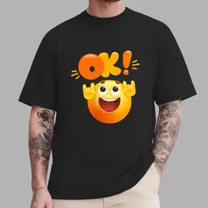OK! Funny Emoji Graphic Tee  Trendy Streetwear Shirt - Viral TikTok Style 2026 - Cute Aesthetic Unisex T-Shirt