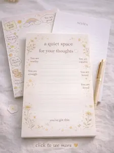 Gentle Encouragement Notepad | A Quiet Space for Your Thoughts | Motivational Writing Pad | Mental Health & Self Care Stationery