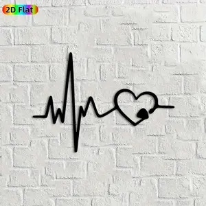1pc Heartbeat & Heart Metal Wall Art, Vibrant Heartbeat Statue Mural, Ideal Gift for Valentine's Day, Wedding, Heartbeat Decor Enthusiasts, Rust-Resistant Metal Wall Decor Wall Sculptures,  Unique Romantic Home Decor