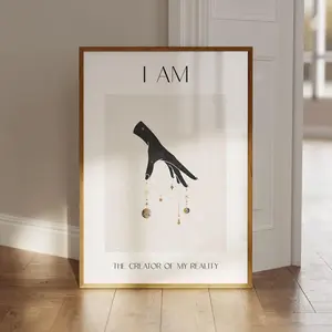 Quotes Poster, Positive Thoughts, Spiritual Poster, Positive Affirmation Poster "i Am the Creator of My Reality", Illustration Art Print