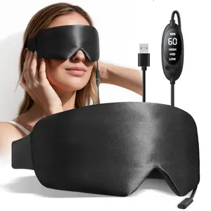 Silk Eye Mask with Warm Compress — Custom Heat Timer, Adjustable Temperature, Bedtime/On-the-Go, Relieves Dry Eyes, MGD & Blepharitis Symptoms with Moist Heat Comfort