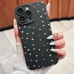 Colorful Heart Pattern Phone Case, Valentine's Day Gift, Anti-Drop Wear-Resistant Fashionable Durable Protection, Fits Multiple Models