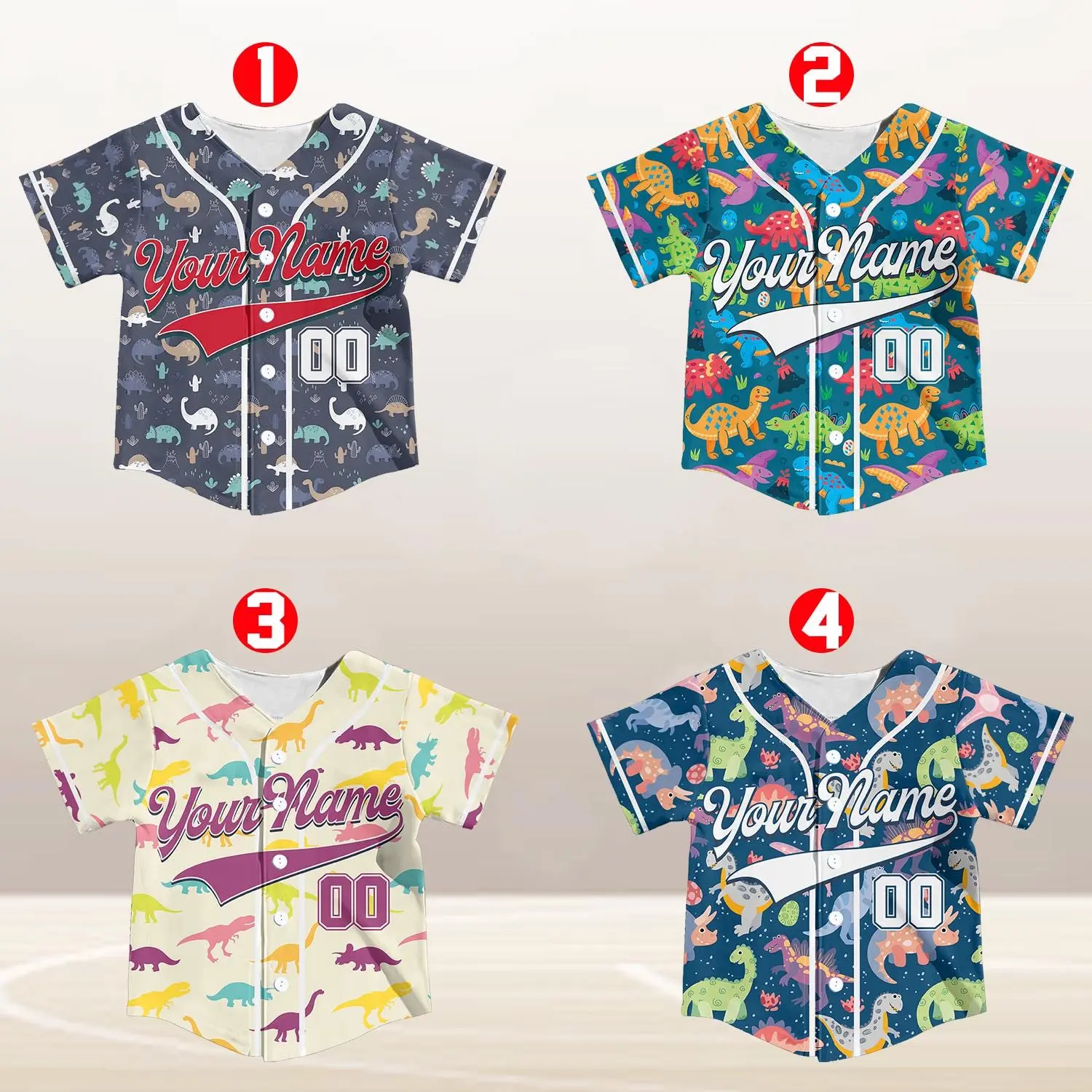 Personalized Kid Dinosaur Baseball Jersey, Custom Name Number Youth Baseball Shirt,Baseball Jersey For Baseball Boy Girls,Kids Birthday Gift wisken conor