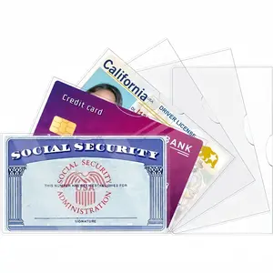 Clear Stackable Card Holder Organizer Transparent PVC Sleeve Waterproof Protection for Social Security Credit Cards protective cover