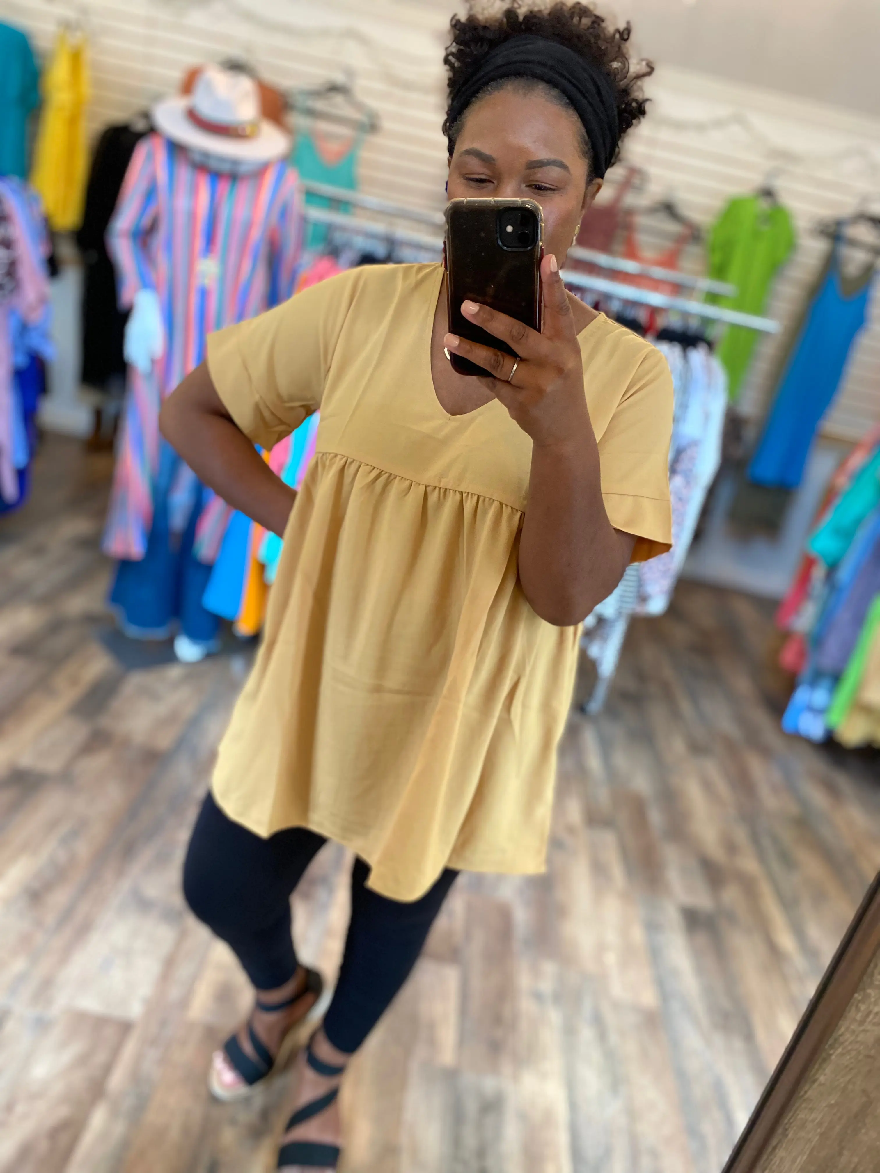 Mustard Empire Waist Top