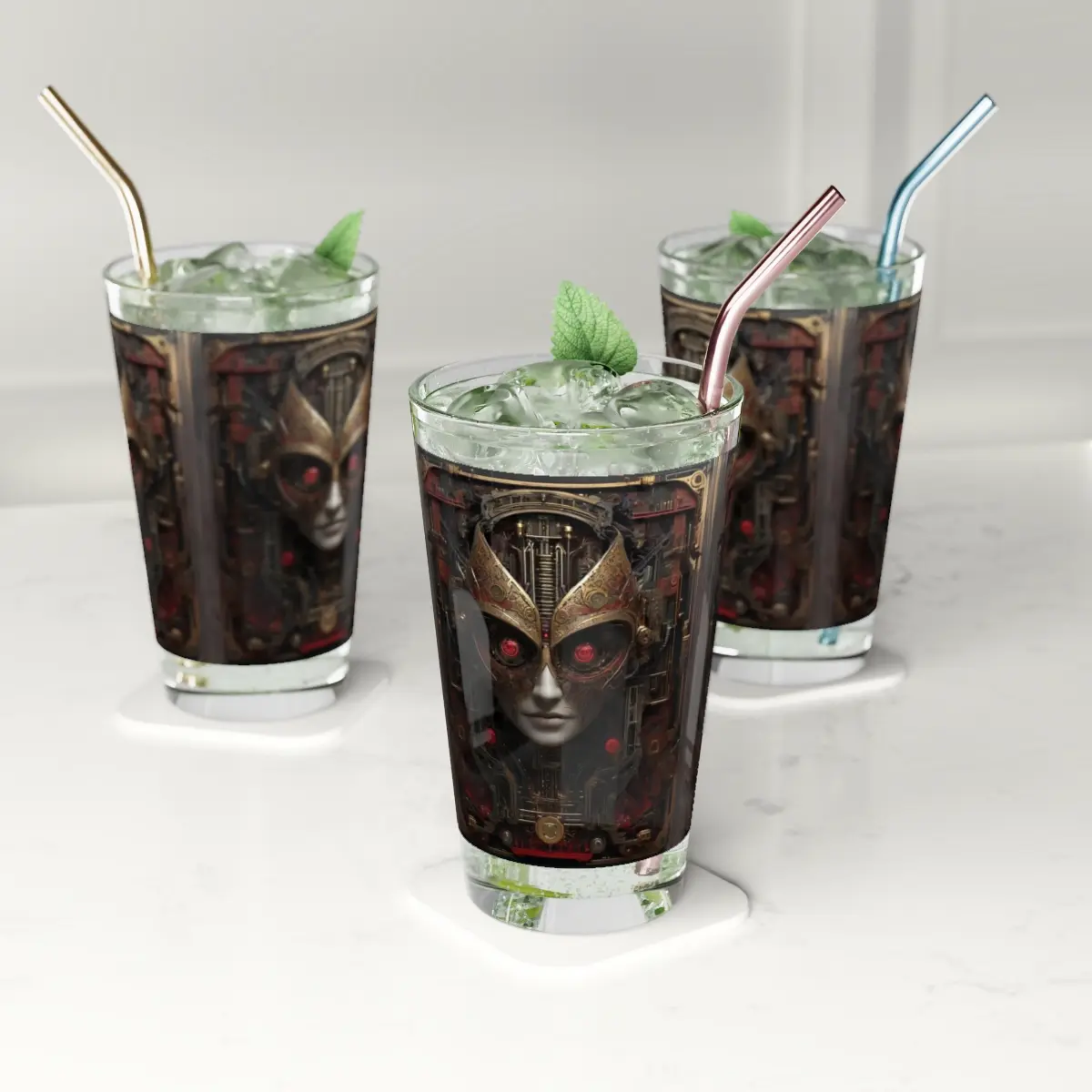 Pint Glass, 16oz STEAMPUNK VAMPIRE