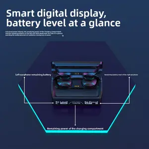 M96 Wireless Bluetooth Earphones with Digital Display Screen, In-Ear Gaming Headset, Low Latency, 5.3 Earbuds, Ultra-Long Battery Life