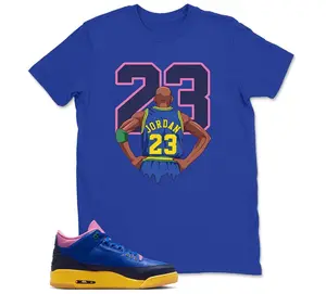 AJ3 Brazil Racer Blue Yellow Matching T Shirt, MJ 23 GOAT Graphic Shirt, 90s Hip Hop Tee, Gift For Women and Man, Unisex T-Shirt, Sneaker Head Gift