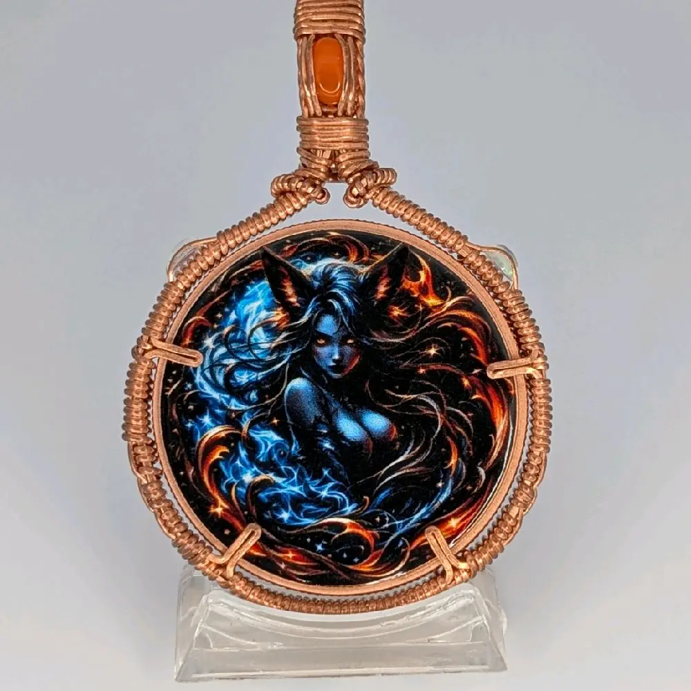 Fire & Ice Fox Spirit Pendant