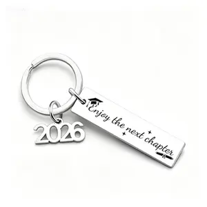 2026 Graduation Gift - "Enjoy the Next Chapter" Engraved Keychain with 2026 Charm, Thoughtful Present for High School & College Graduates