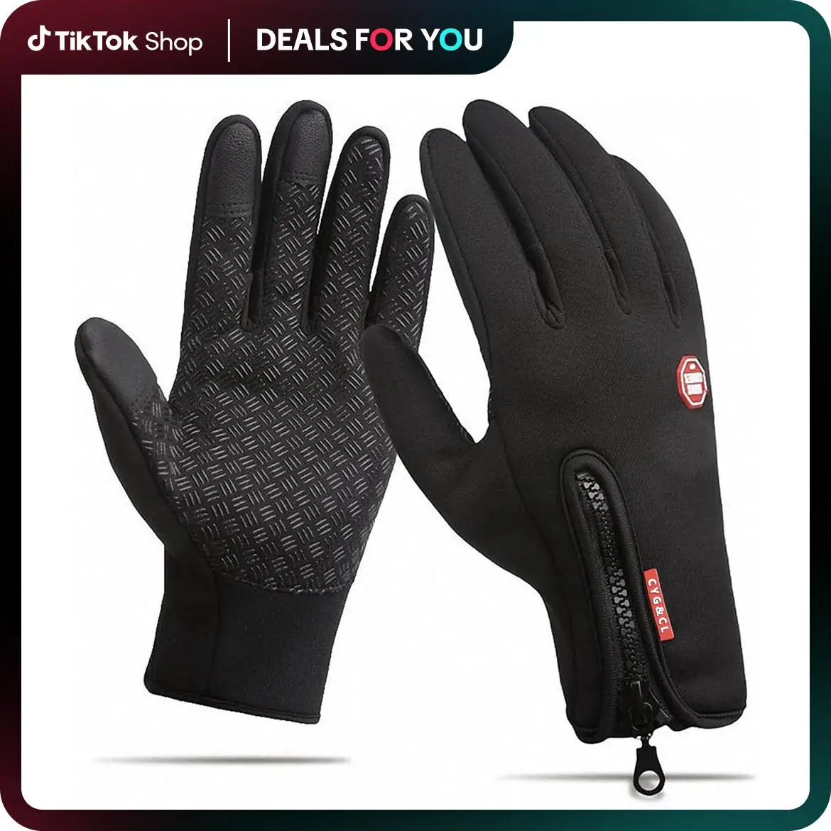 Winter Warm Gloves 1 Pair Men's and Women's Outdoor Cycling Gloves Warm Plush Lining for Sports Waterproof Windproof and Non-slip Touch Screen Gloves