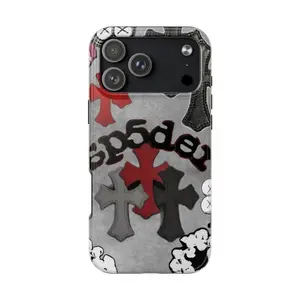 Edgy Streetwear Iconic Spider Cross Pattern Tough Shockproof Dual Layer Phone Case for iPhone 11 12 13 14 15 16 17 Pro Max Plus