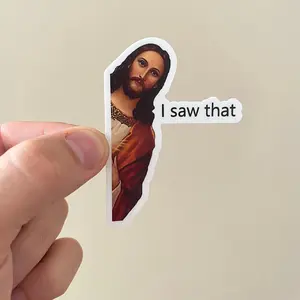 2PCS Jesus, I saw that "Funny Sticker - Perfect for Laptops, Water Bottles, etc. | Great Gift Idea"
