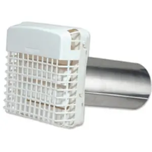 212 MAIN 4 in. White Dryer Vent with Pest Barricade, Quiet Seals, Louvered Damper, Hood, Bird Guard, and Enhanced Exhaust Airflow, Dampers