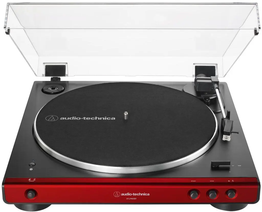 Audio-Technica AT-LP60XBT-RD Fully Automatic Belt-Drive Stereo Red, Bluetooth, Hi-Fi, 2 Speed