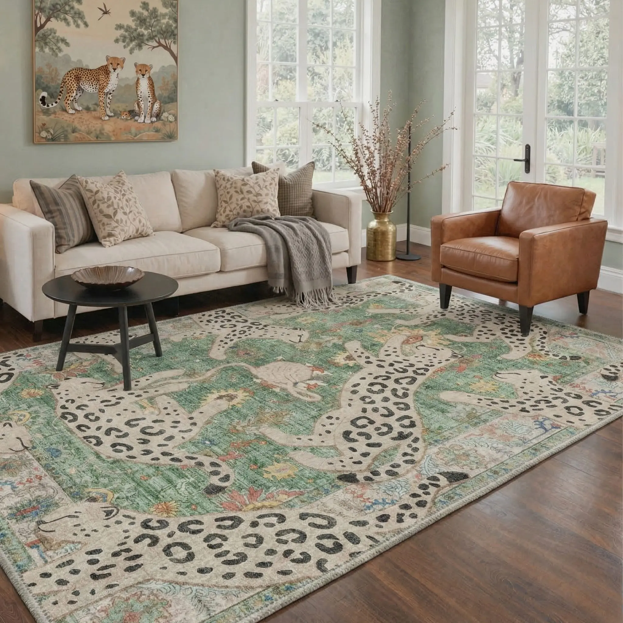 【Deals For You Days】BEIMO Carpet – Soft, Non-Slip, Pet Friendly, Machine Washable Area Rug, Floor Rug Perfect for Living Room, Bedroom, Kitchen, Hallway, Modern Home Decor ,ARN1770-JADE