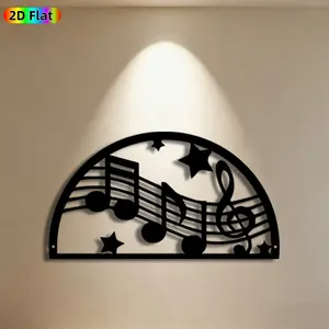 1pc Musical Notes & Stars Metal Wall Art, Vibrant Musical Notes & Stars Statue Mural, Ideal Gift for Christmas, New Year, Music Decor Enthusiasts, Weather-Resistant Metal Wall Decor , Perfect for Bedroom Wall & Garden Fence Music Enthusiasts