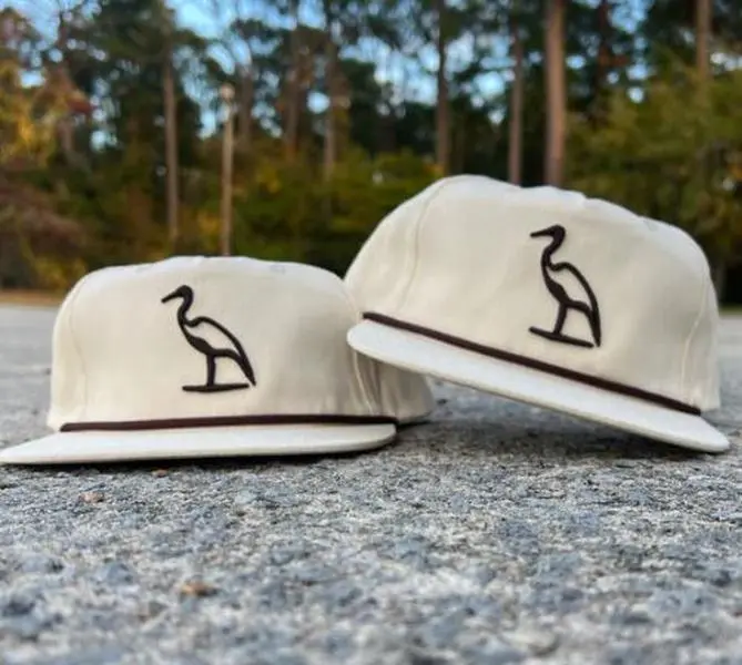 Heron Embroidered Cream Rope Hat | Dirty Marsh