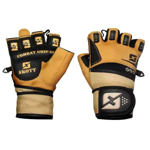 Skott Desert Warrior Weightlifting Gloves Military-Inspired with Wrist Wrap Support Anti-Slip Gel Grip Flexible Finger Protection Durable Training Best Body Building Fitness and Exercise Accessories Unisex