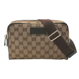 Pre-owned GUCCI Canvas Belt Bags Monogram Belt Bag In Brown