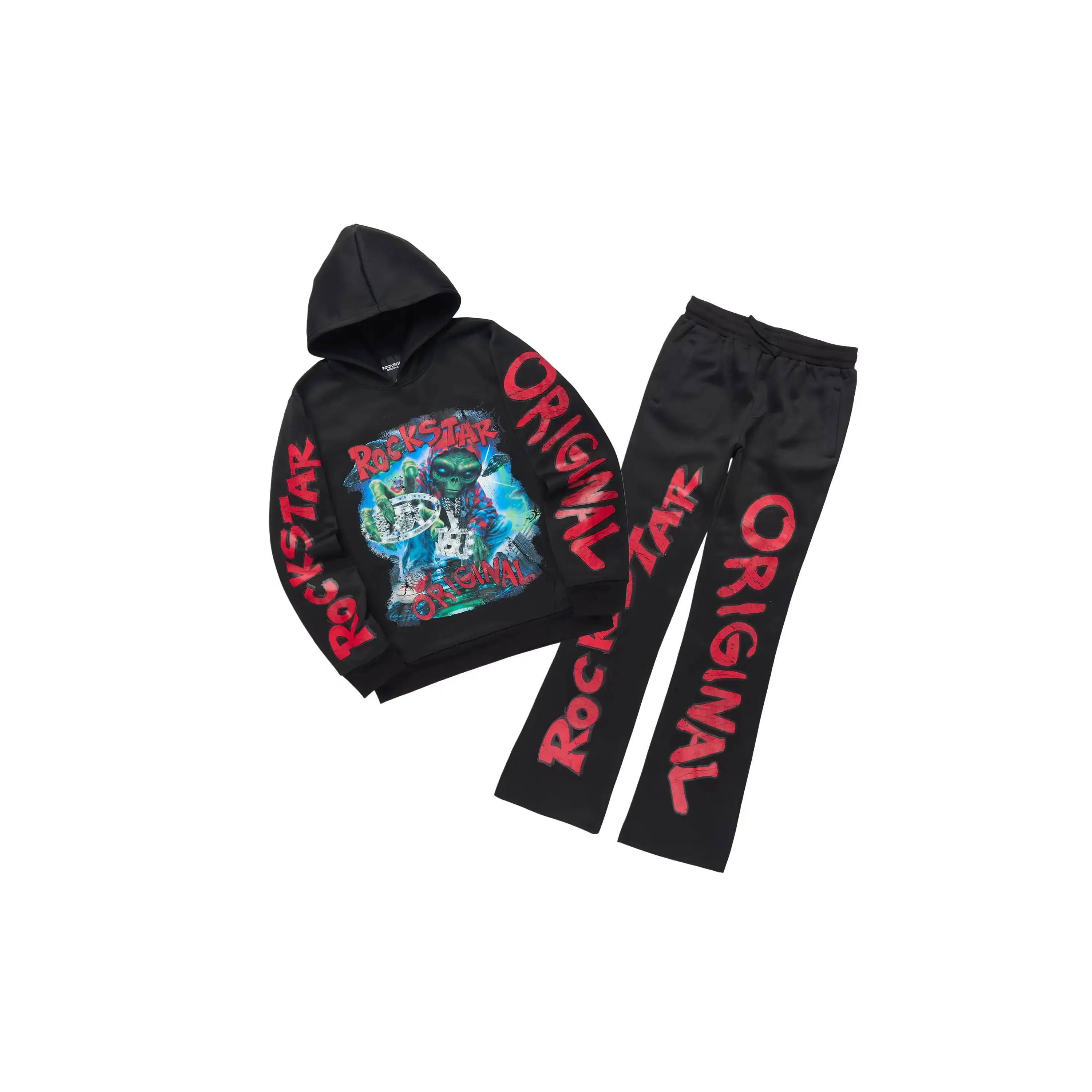 Boys Caevon Black/Red Stacked Track Set