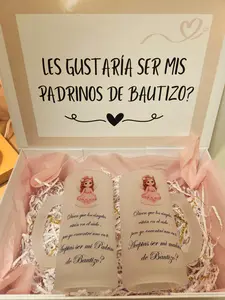 Girl Godparents Proposal Gift Box with Two Beautiful Glasses for Special Occasions