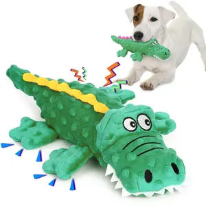 Okoan Ultimate Unbreakable Alligator Dog Toy - Crocodile Shape, Plush Polyester, High-Quality Construction, Soft and Lightweight, Perfect for Heavy Chewers