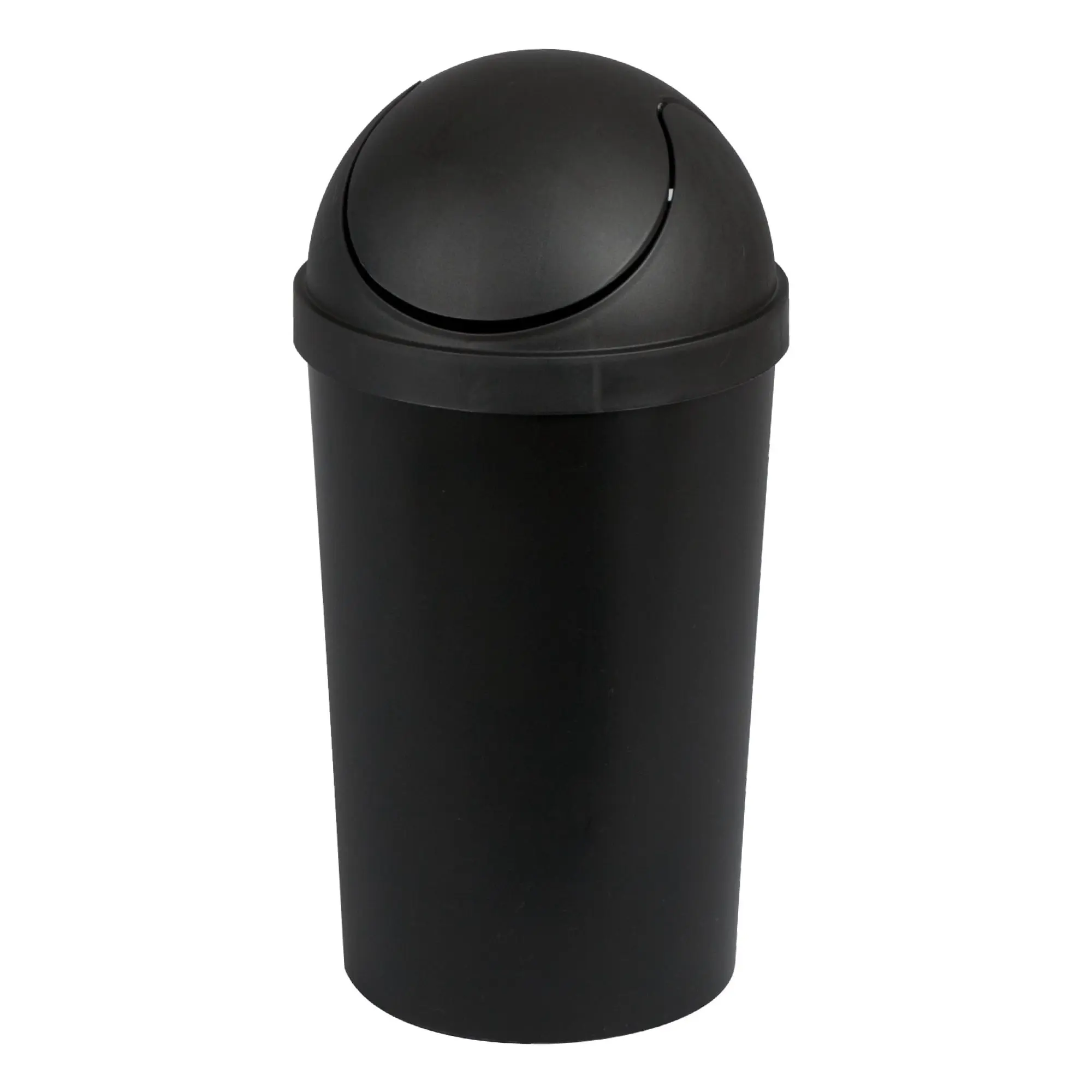 Small Bathroom Trash Can, 3 Gallon Plastic Garbage Bucket Bin with Swing Top Lid, Black