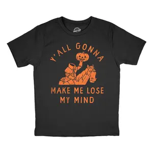 Youth Funny T Shirts Yall Gonna Make Me Lose My Mind Sarcastic Headless Horseman Graphic Novelty Tee For Kids Funny T Shirts Halloween Tops for Kid Novelty Tees for Kids Black -