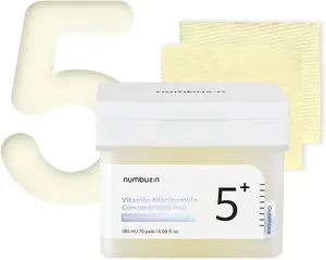 NUMBUZIn No.5 Niacinamide Concentrated Toner Pad -Vegan Korean Skin Care, 180ml (70 Pads) glowing face mask