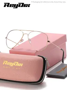 ReyDix Unisex Stylish High-end Full-frame Glasses Frog-style Clear Lenses