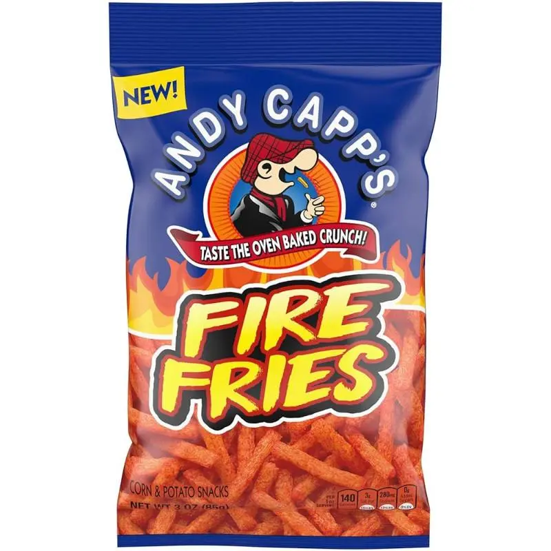6x Andy Capp's Fire Fries 3oz Hot