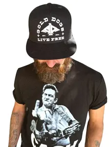 Gold Dogs Racing Team Live Free Trucker Hat Classic Canvas Flat & Curved Bill Adjustable Snapback Unisex Style Comfort Cotton Material