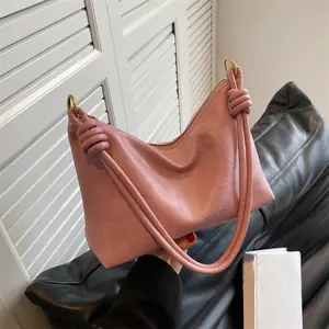 Large Designer Bucket Purse for Women - Retro Style Leather Shoulder Bag with Adjustable Guitar Strap