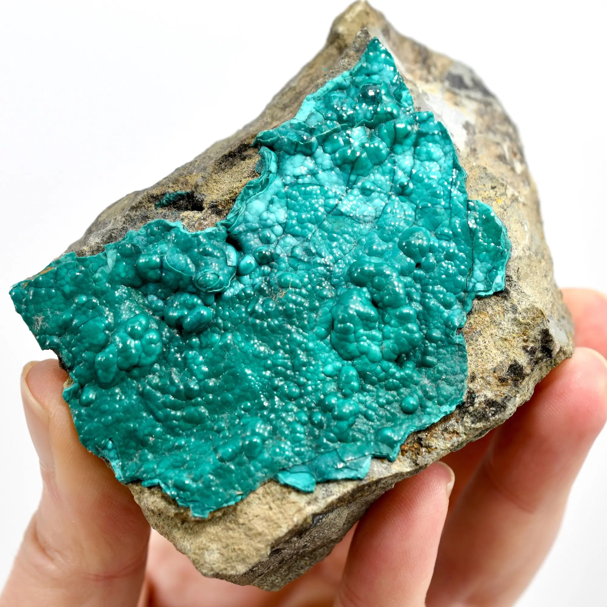 3.7in 276g Raw Botryoidal Chrysocolla x Malachite Crystal, Congo cr4