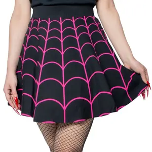 Spiderweb Pink Skater Skirt Soft Bottom