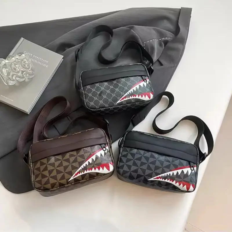 Creative Shark Mouth Crossbody Bag Simple Coin Purse Mobile Phone Bag Casual Fashion Crossbody Large Capacity Small Square Bag