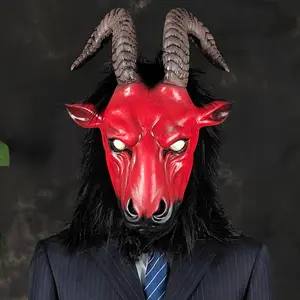 "Clearance Sale" Red Antelope Latex Mask for  Chrismas, Prank Scares, and Cosplay. Creepy, Movie-Inspired Design for Adults. Perfect for Costume Parties, Shock Value, and Unique Gifts 40763