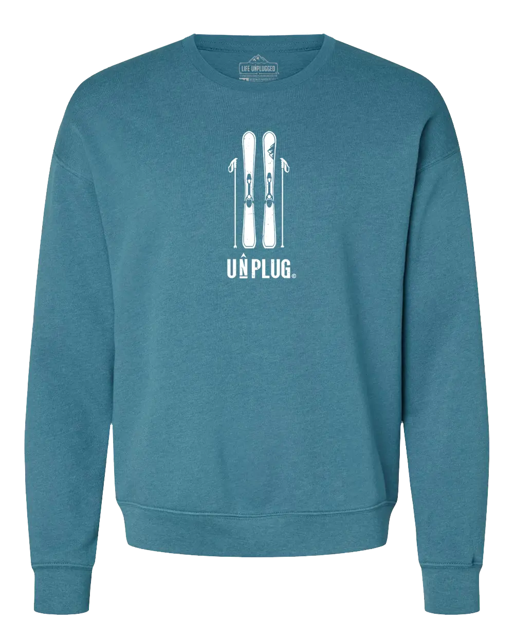 Skiing Midweight Super Soft Crewneck Sweatshirt XL - HEATHER DEEP TEAL BLOWOUT